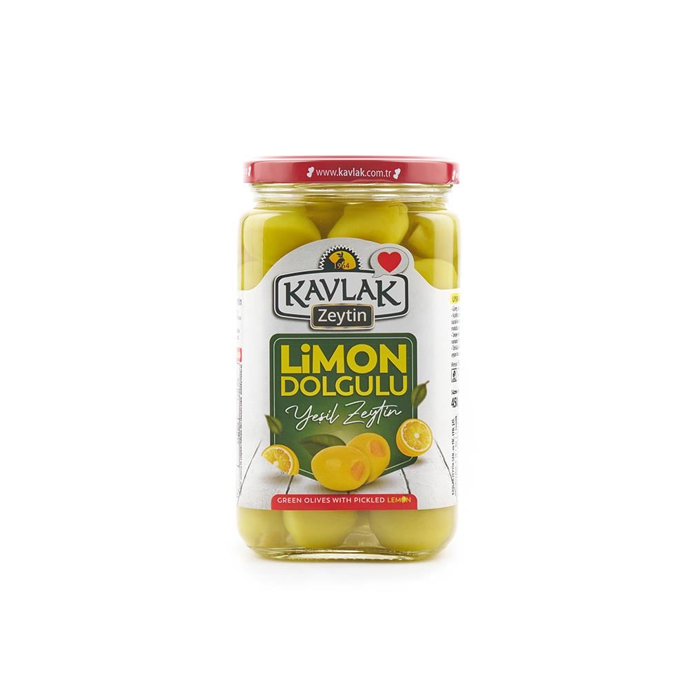 Limon Dolgulu Yeşil Zeytin 450 Gr Cam Kavanoz
