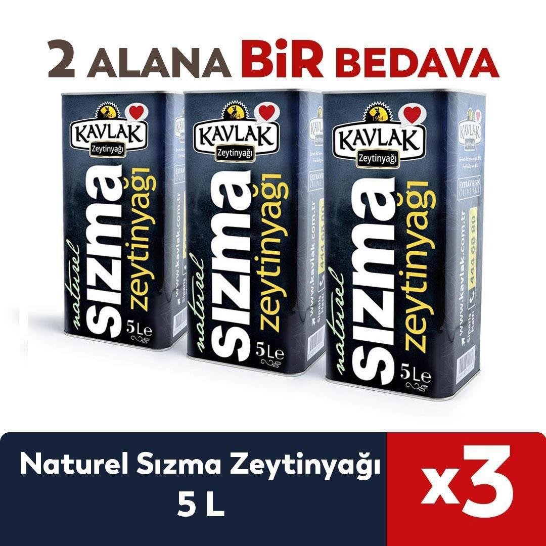Naturel Soğuk Sıkım Zeytinyağı 5 lt 2 ALANA 1 BEDAVA