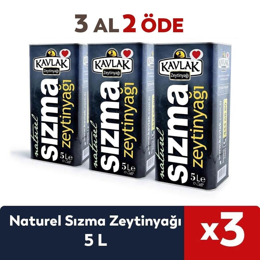 Naturel Soğuk Sıkım Zeytinyağı 5 lt 3 Al 2 Öde