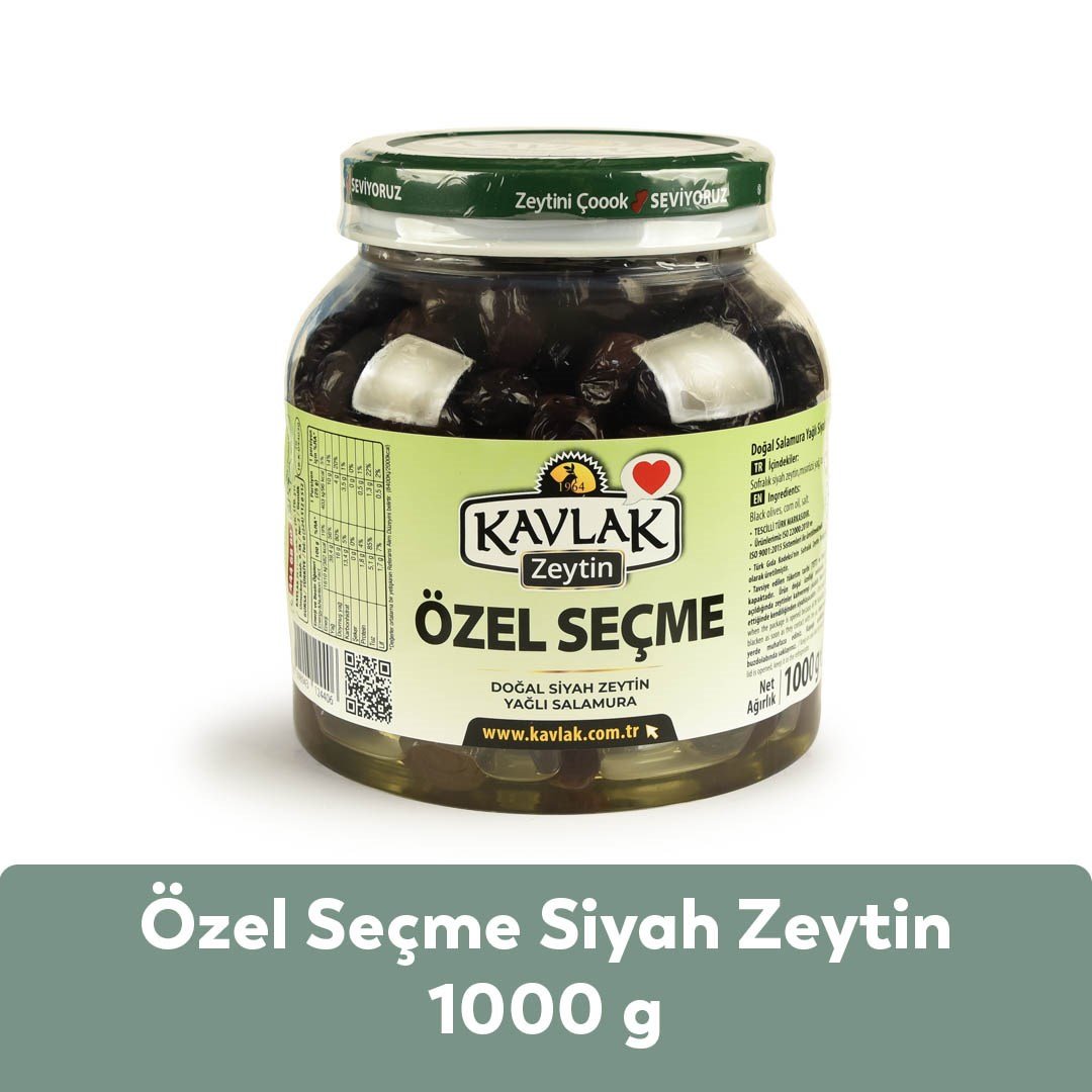 Özel Seçme Gemlik Siyah Zeytin 1 Kg Pet