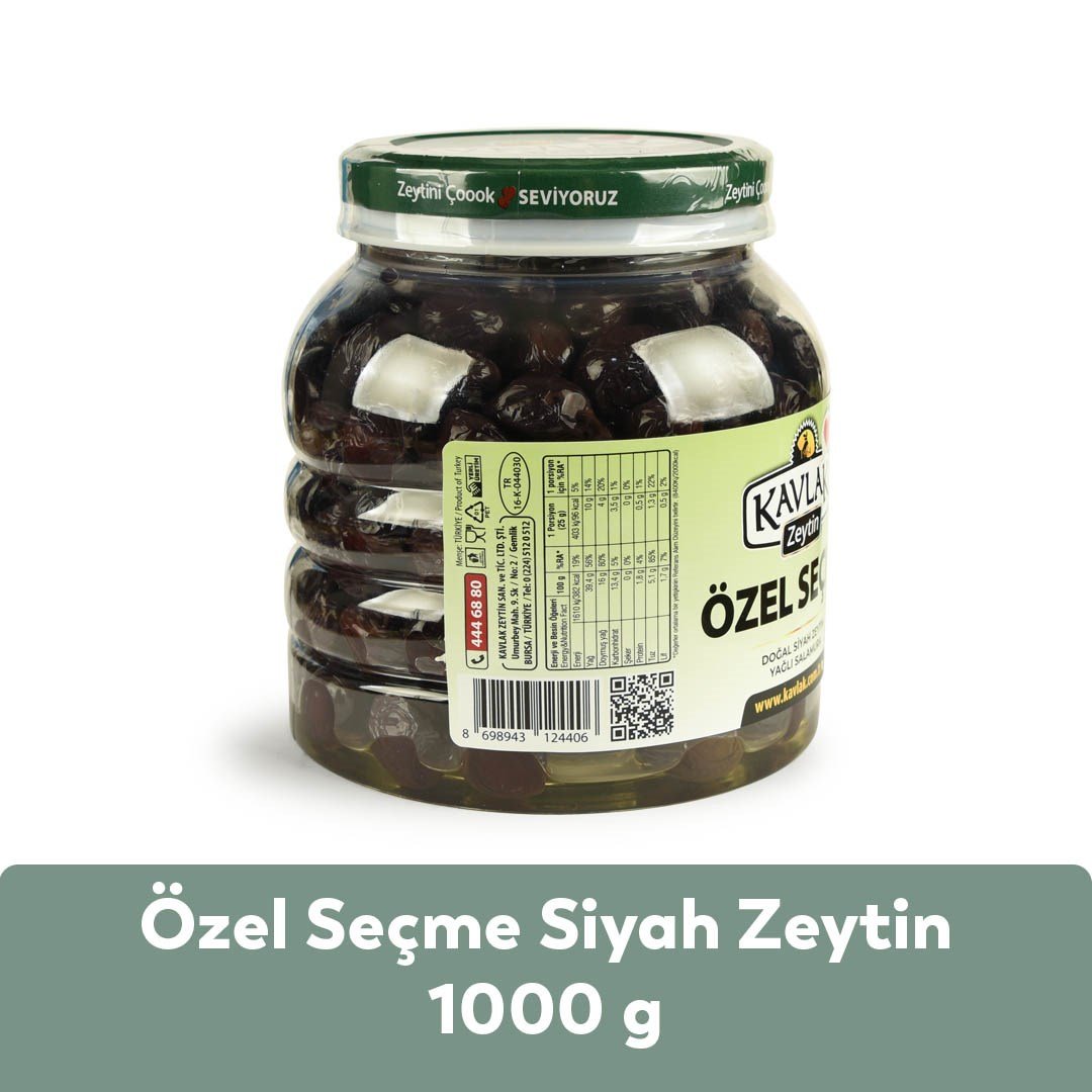 Özel Seçme Gemlik Siyah Zeytin 1 Kg Pet