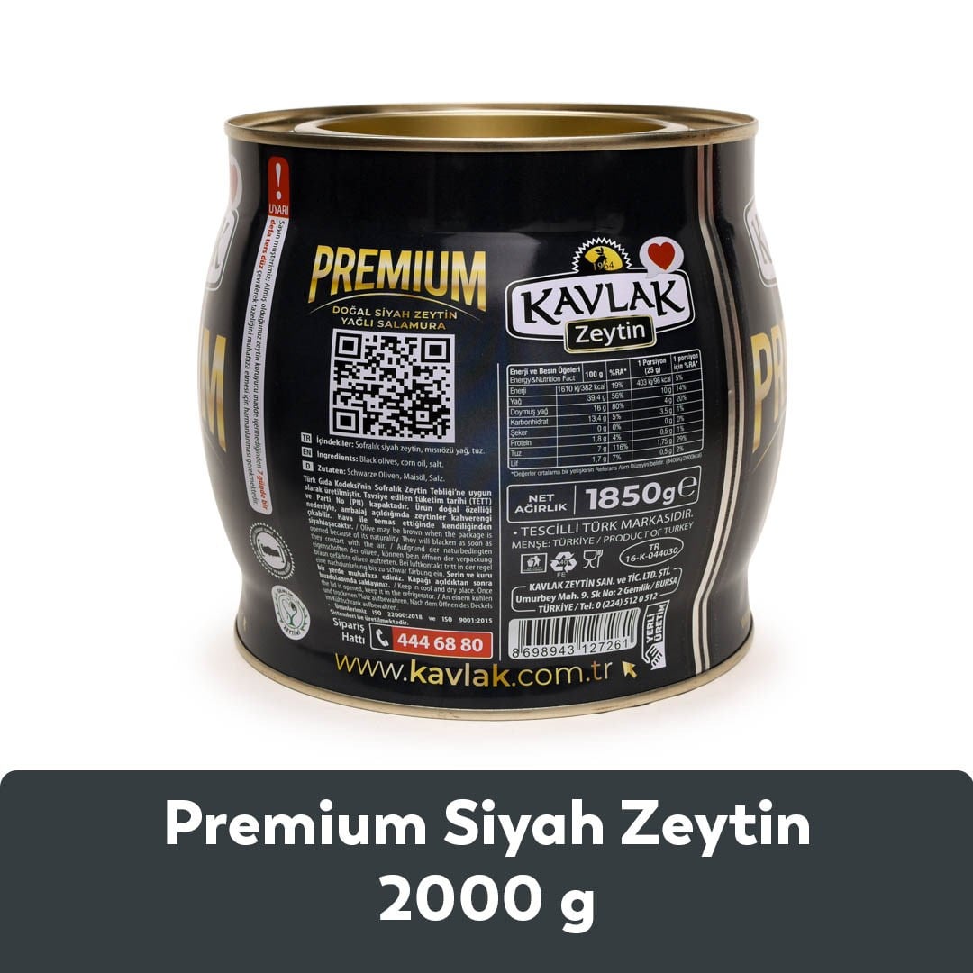 Premium Gemlik Siyah Zeytin 2 Kg ( brüt )