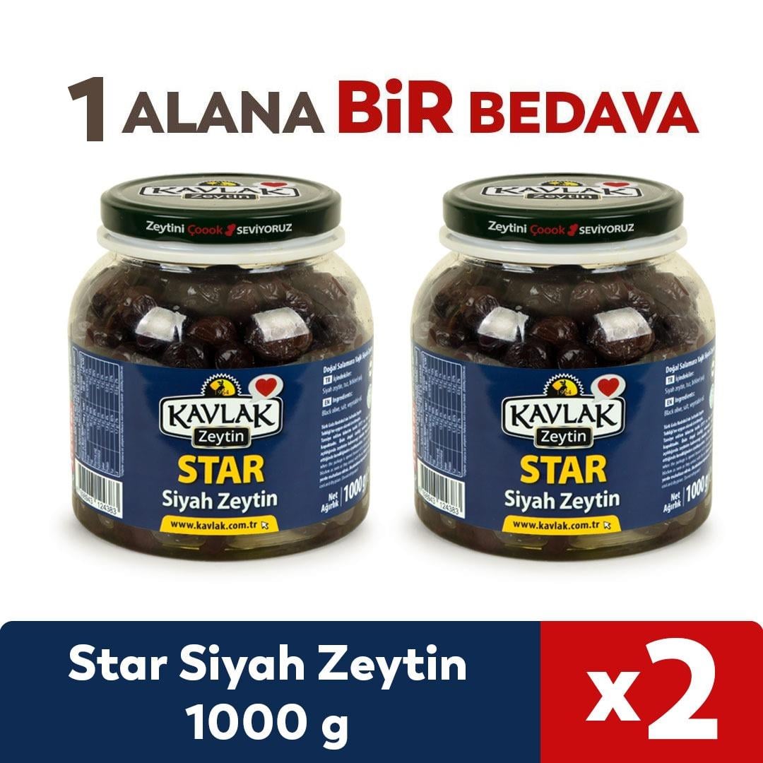 Star Gemlik Siyah Zeytin 1 Kg Pet 1 ALANA 1 BEDAVA