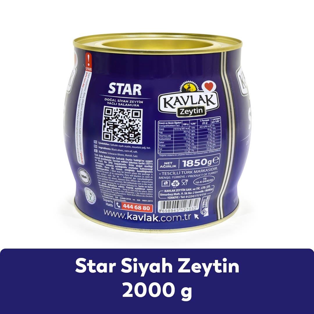 Star Gemlik Siyah Zeytin 2 Kg (brüt)