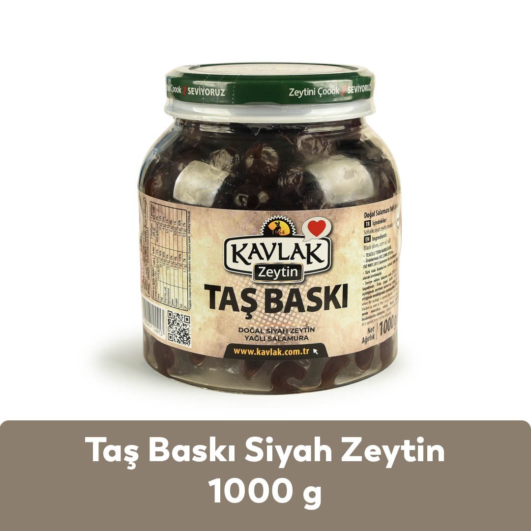 Taş Baskı Gemlik Siyah Zeytin 1 Kg Pet
