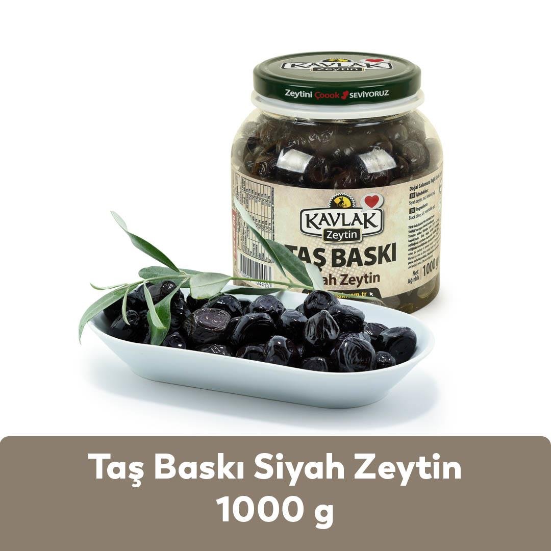 Taş Baskı Gemlik Siyah Zeytin 1 Kg Pet