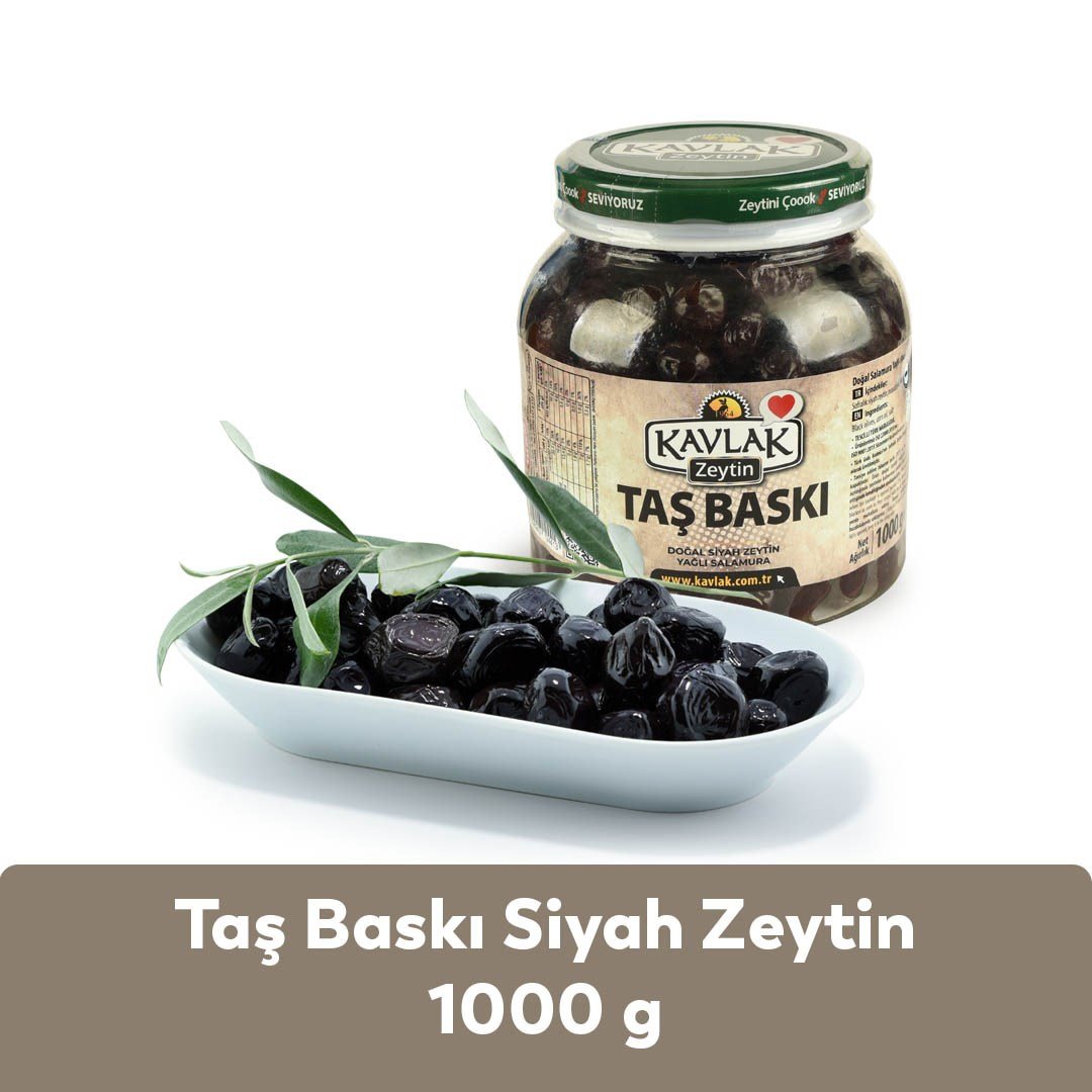 Taş Baskı Gemlik Siyah Zeytin 1 Kg Pet