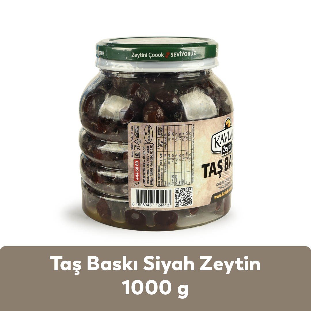 Taş Baskı Gemlik Siyah Zeytin 1 Kg Pet