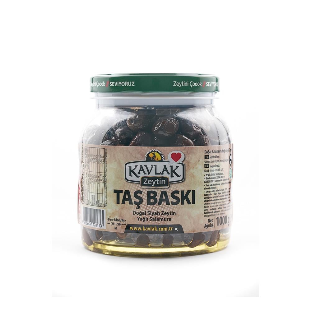 Taş Baskı Gemlik Siyah Zeytin 1 Kg Pet