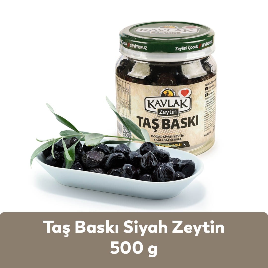 Taş Baskı Gemlik Siyah Zeytin 500 Gr