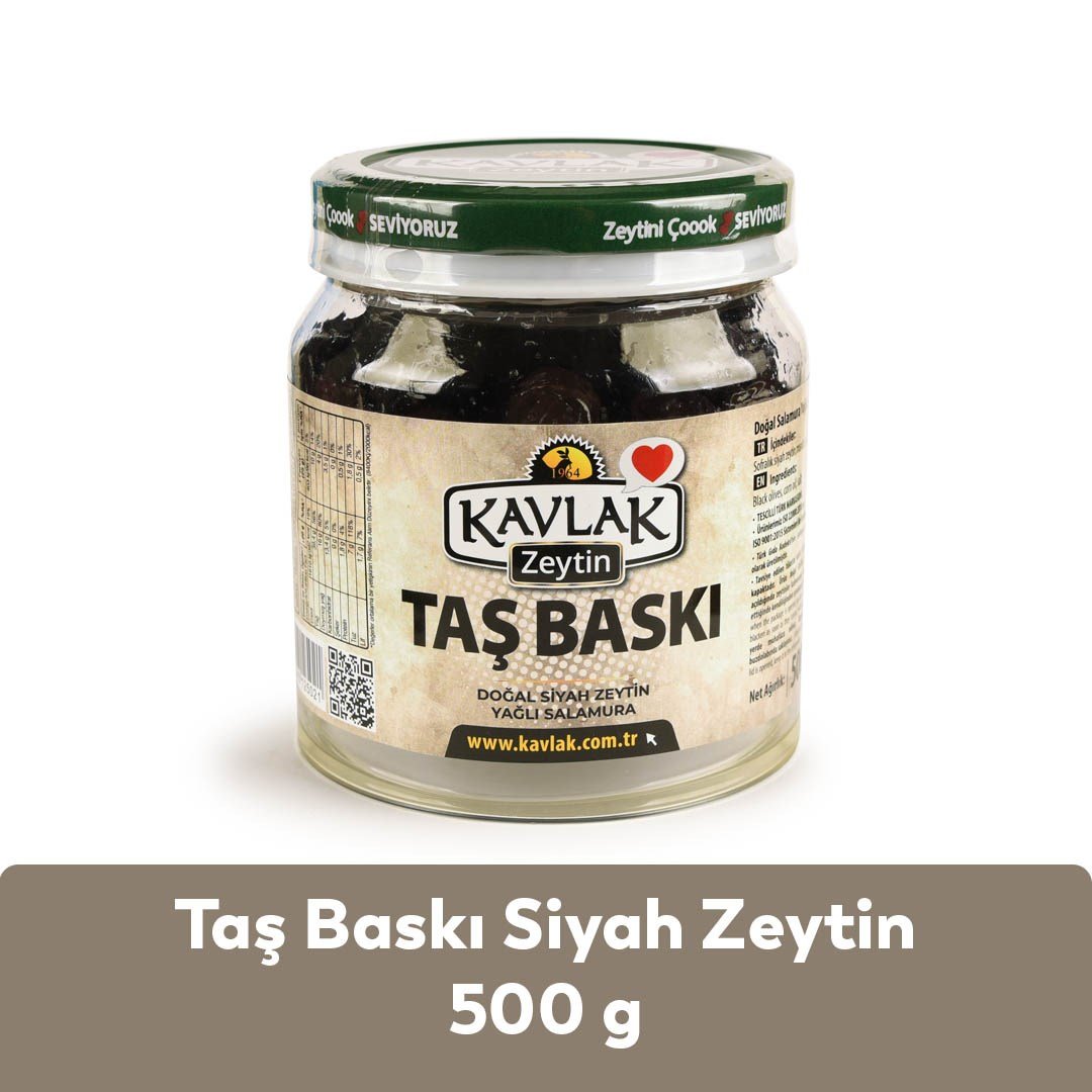 Taş Baskı Gemlik Siyah Zeytin 500 Gr