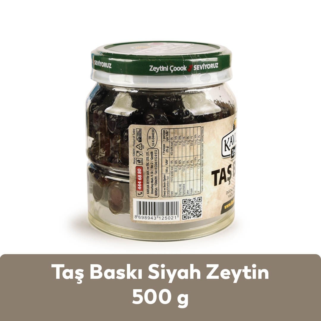 Taş Baskı Gemlik Siyah Zeytin 500 Gr