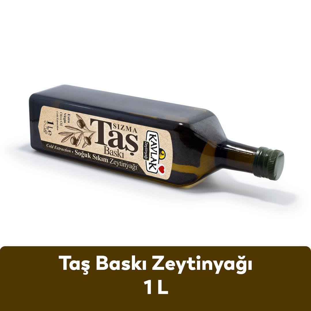 Taş Baskı Soğuk Sıkım Zeytinyağı 1 lt Marasca Cam Şişe