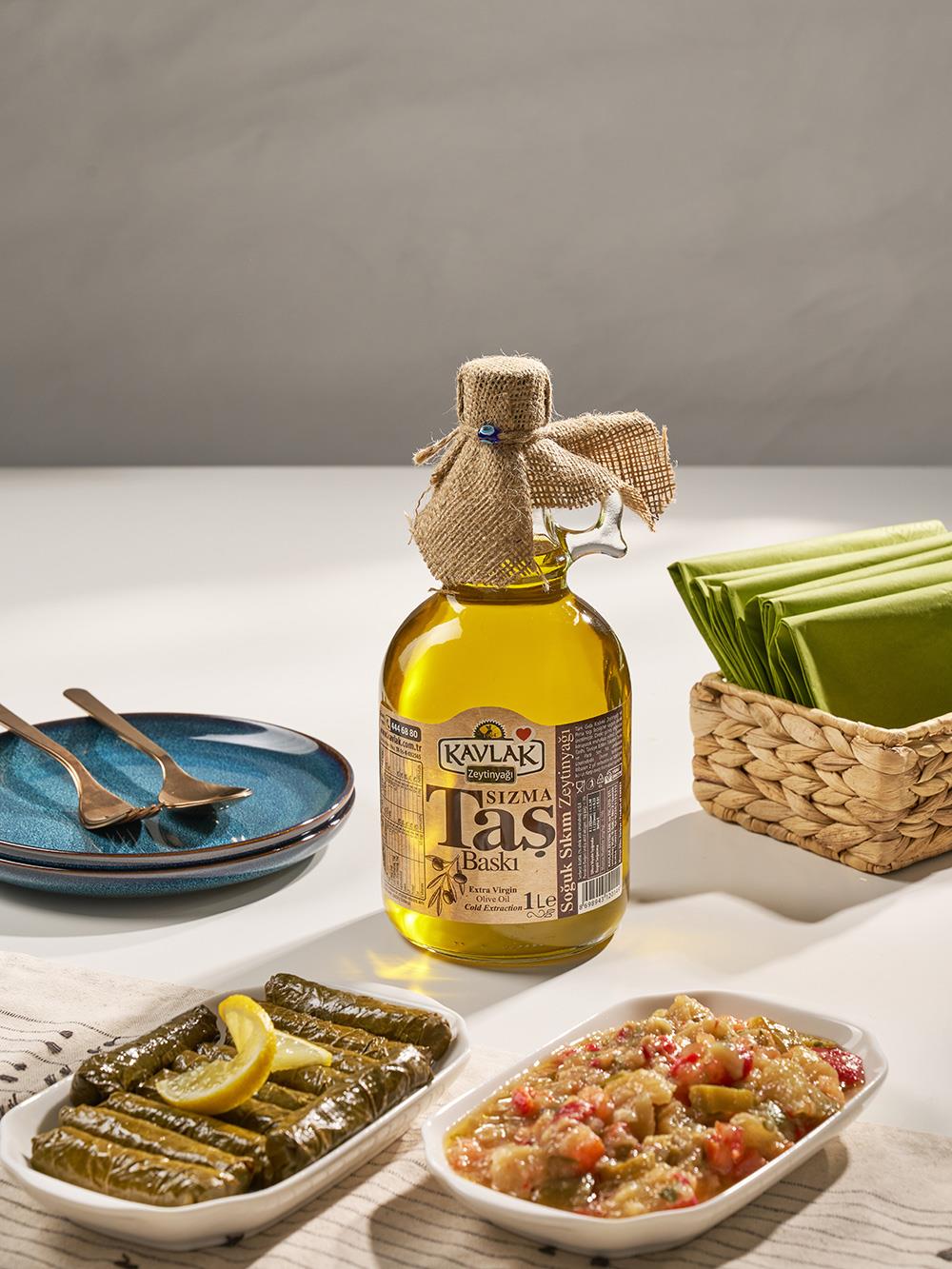 Taş Baskı Soğuk Sıkım Zeytinyağı 1 lt Gallone Cam Şişe