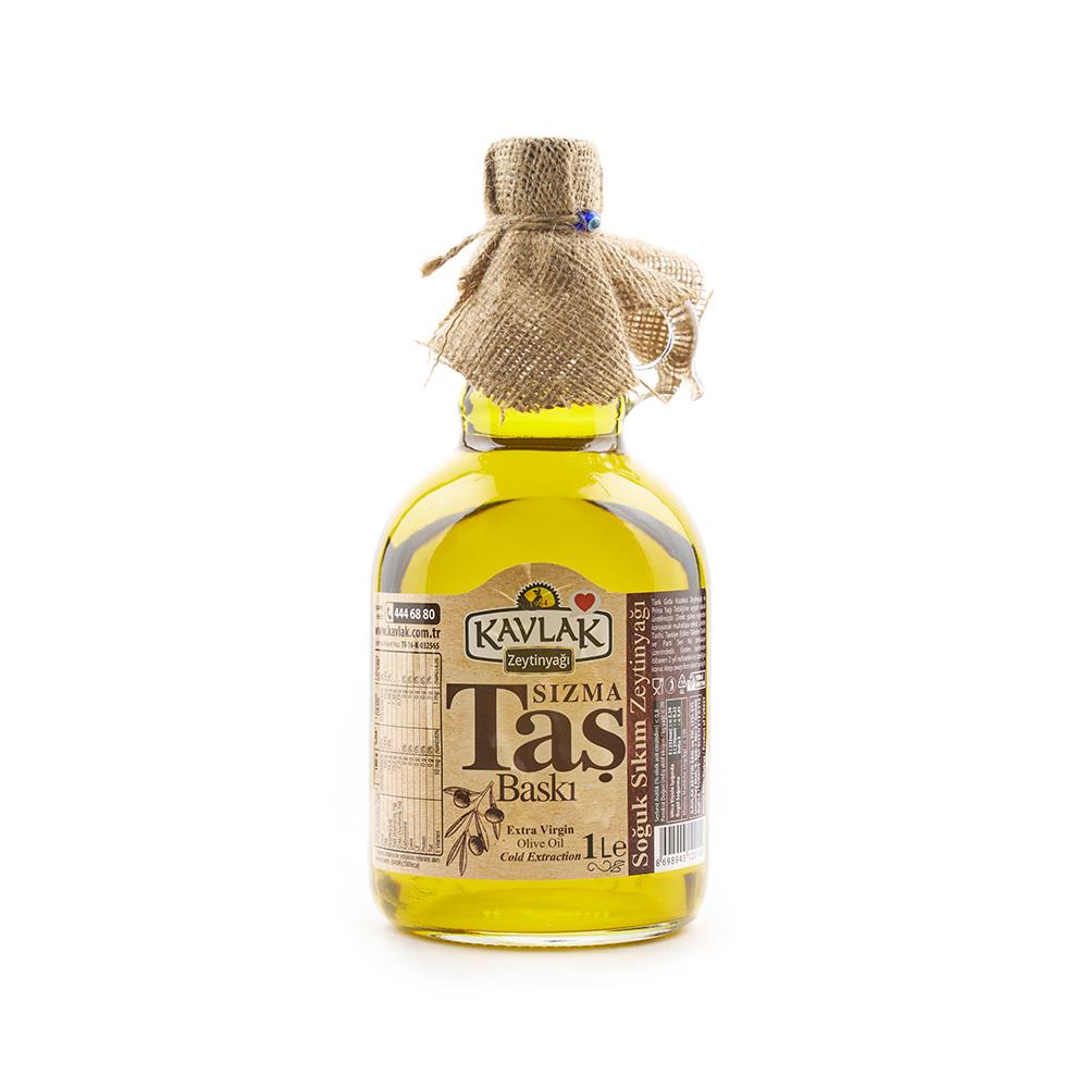 Taş Baskı Soğuk Sıkım Zeytinyağı 1 lt Gallone Cam Şişe