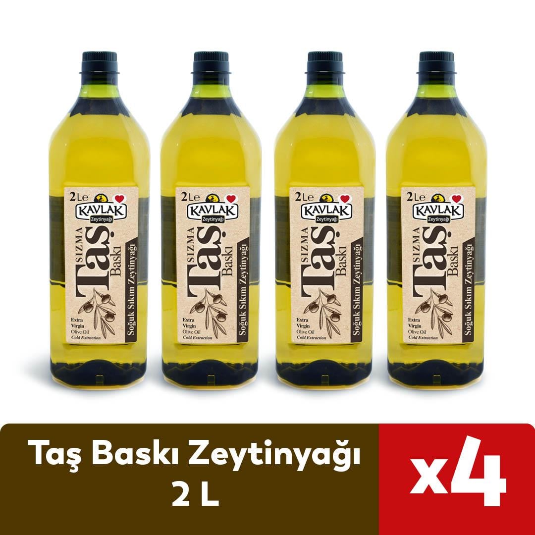 Taş Baskı Soğuk Sıkım Zeytinyağı 4 Adet 2 Lt Pet