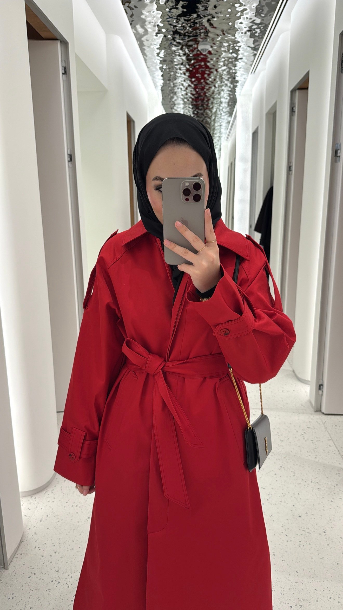 Aliya Apoletli Premium Trençkot - Kırmızı-2254