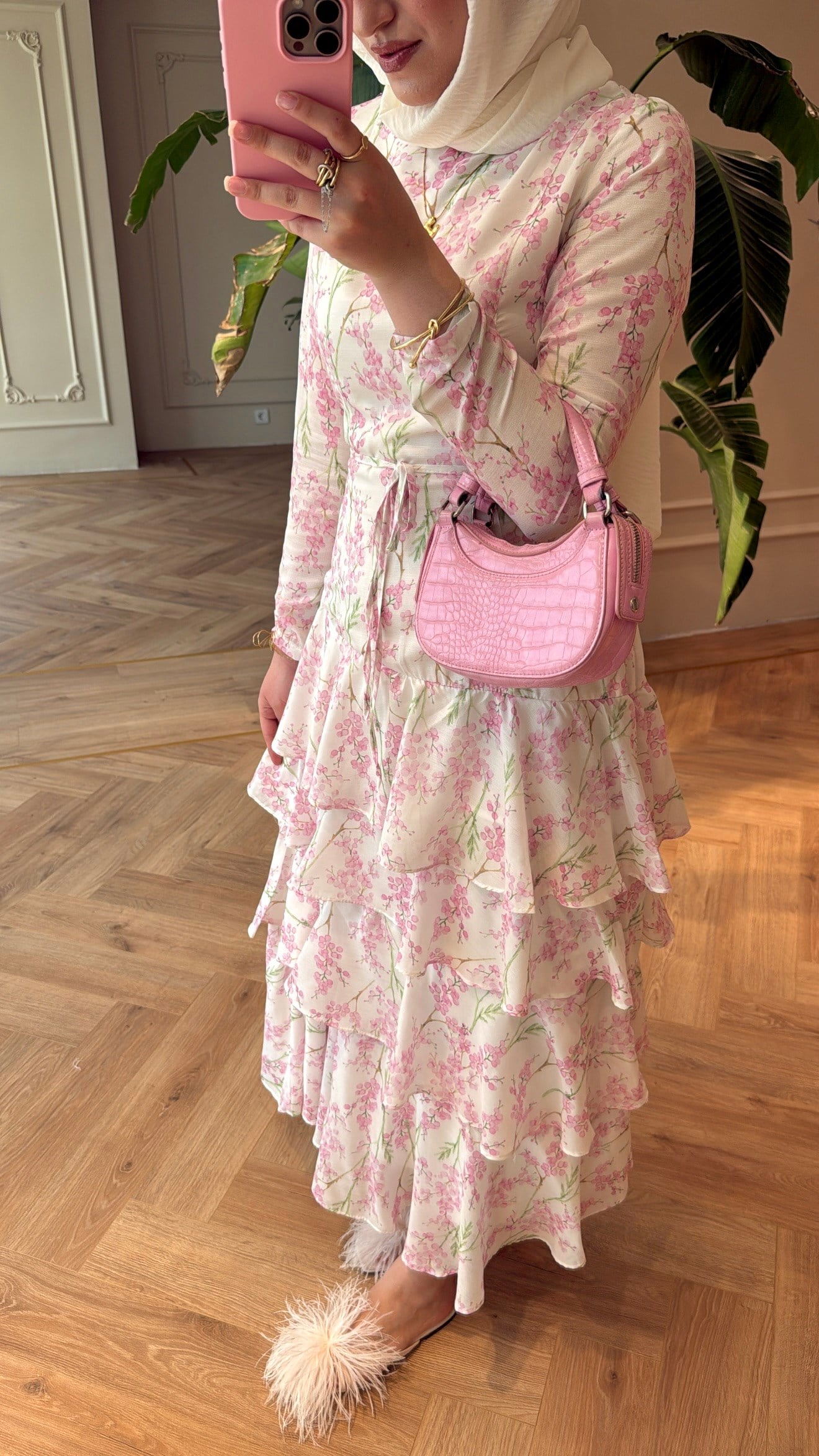 Amalfi Elbise - Pembe -7639
