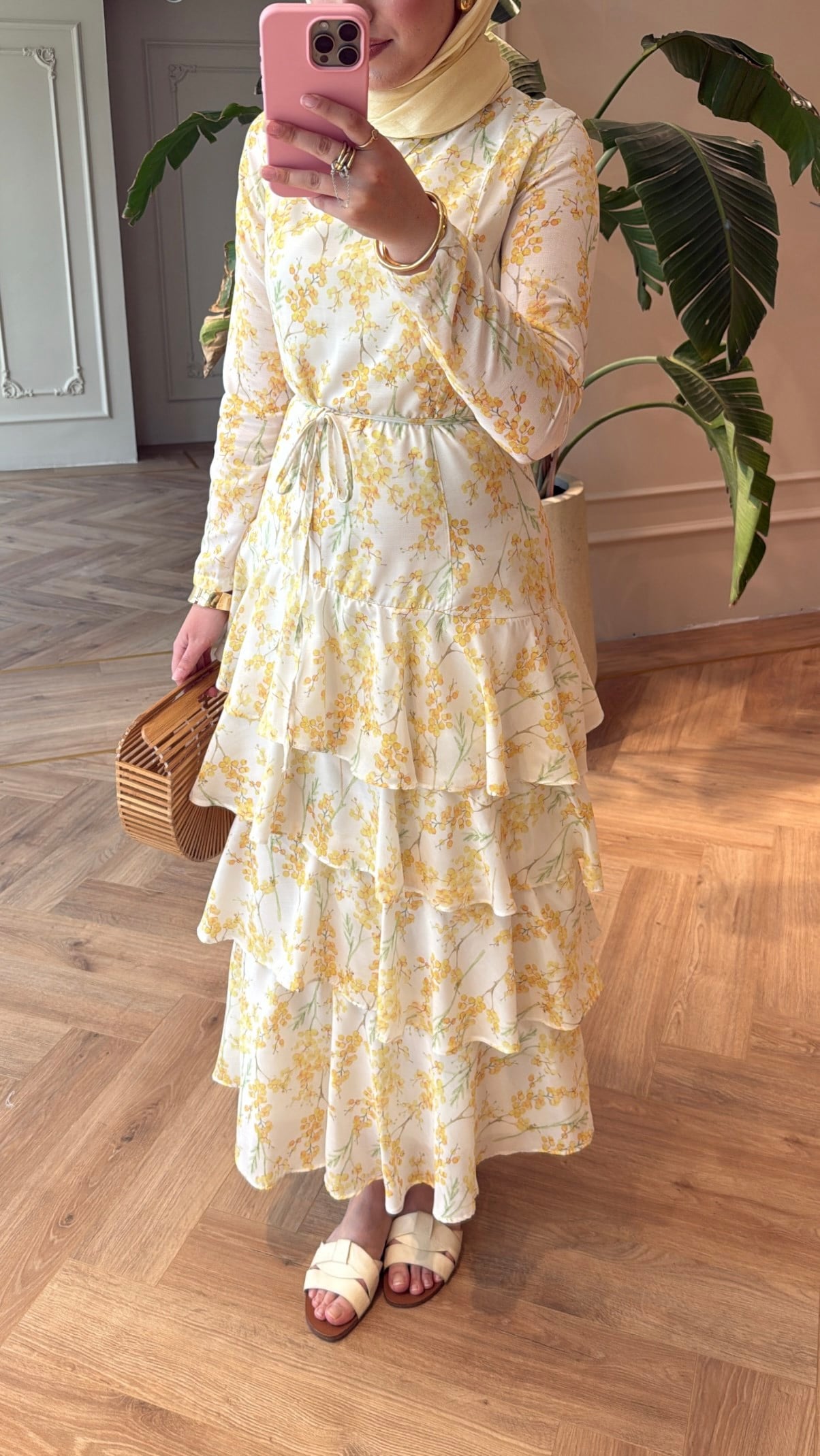 Amalfi Elbise - Sarı-7639
