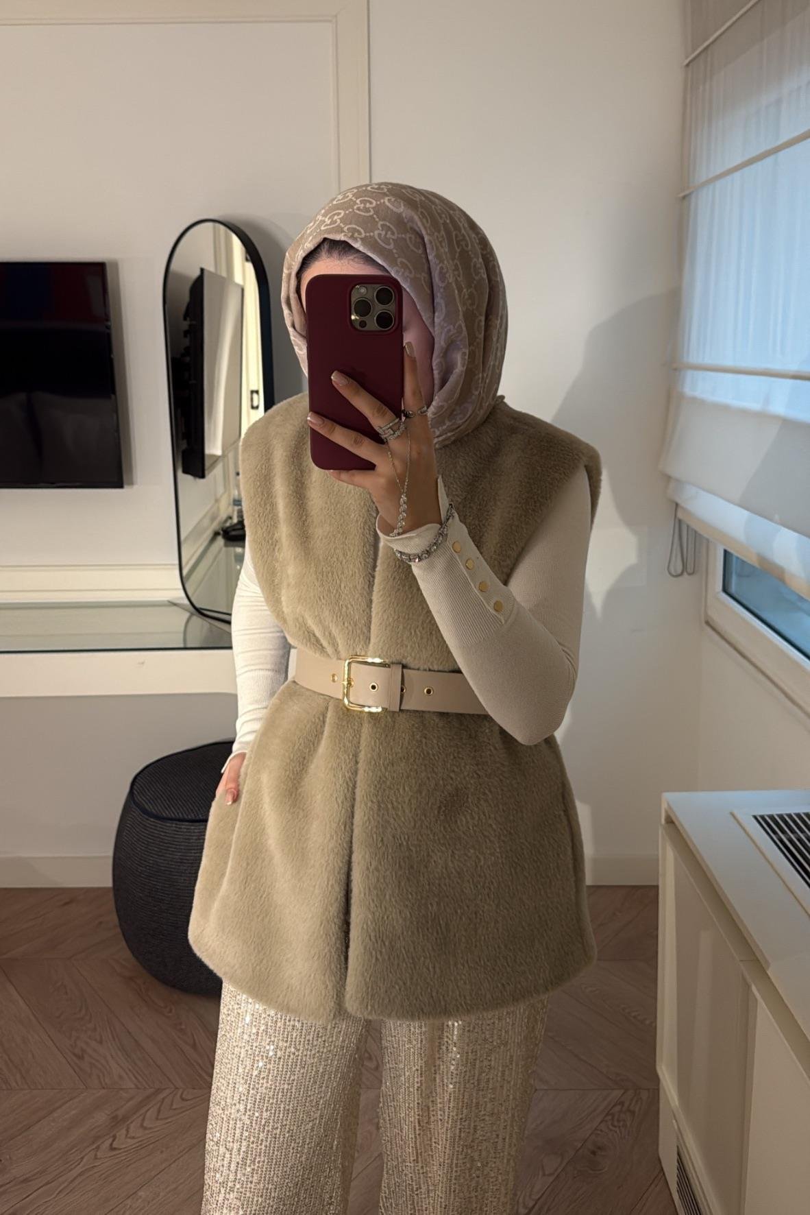 Angora Yelek-Bej-2331