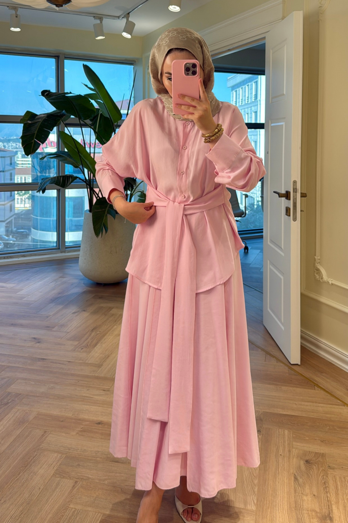 Aria Kat Etekli Takım - Pembe-7214