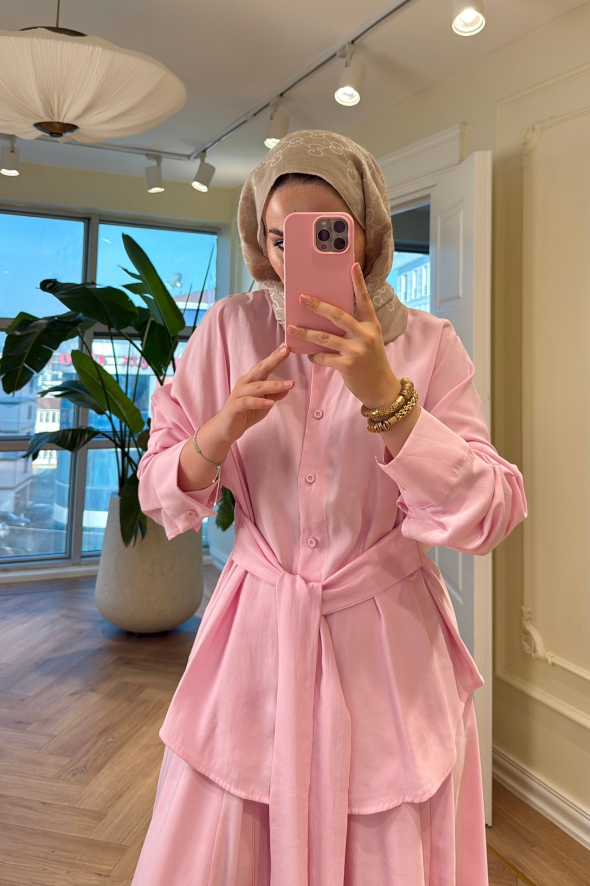 Aria Kat Etekli Takım - Pembe-7214