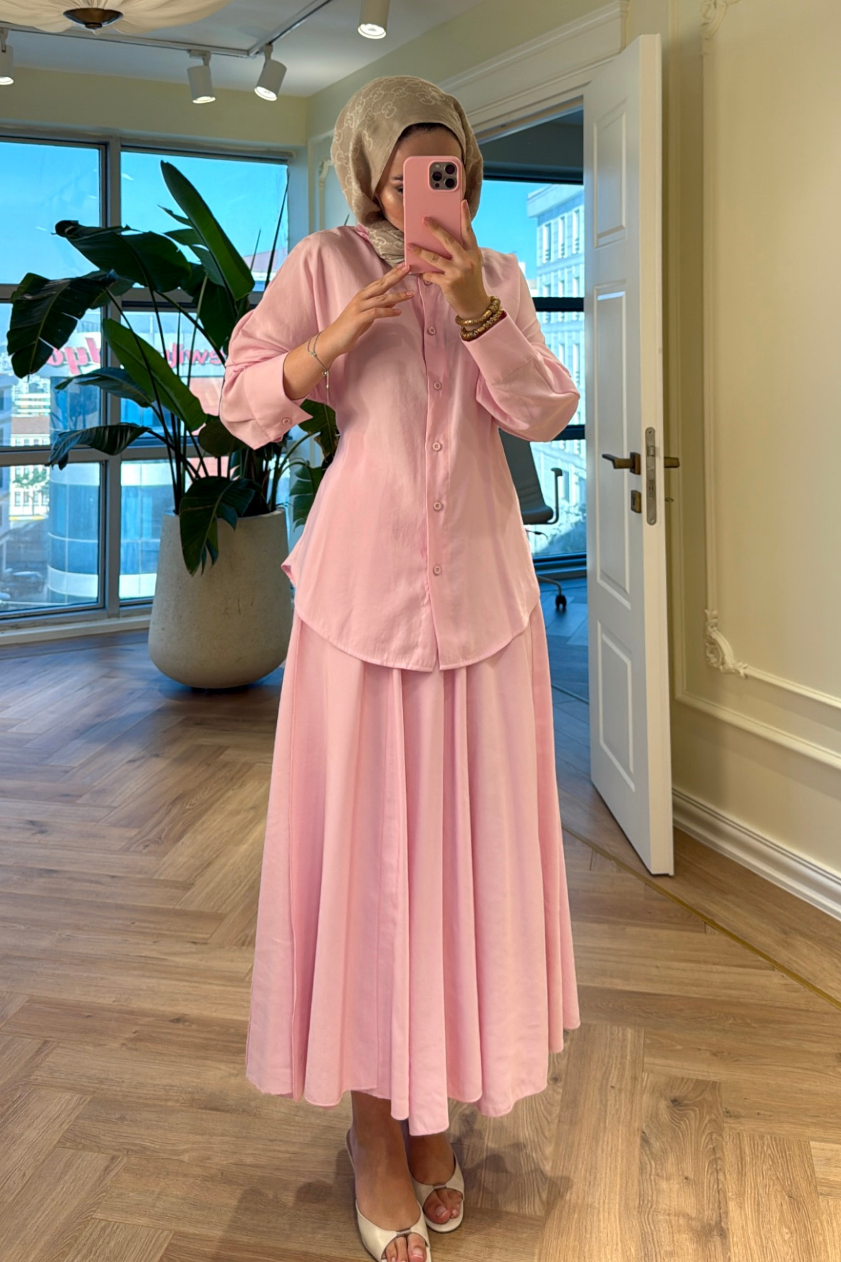 Aria Kat Etekli Takım - Pembe-7214