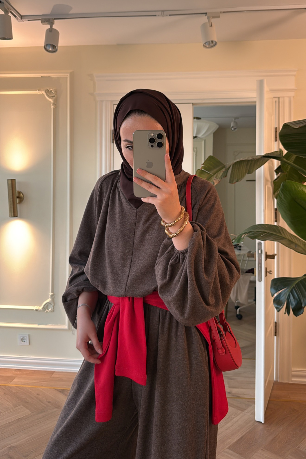 Asos Şalvarlı Pantolonlu Takım - Acı Kahve-7015