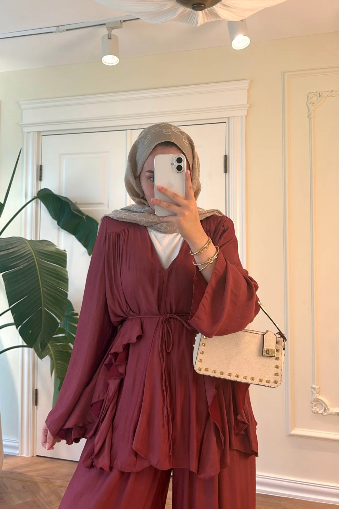 Batik Pantolonlu Takım-Bordo-5812