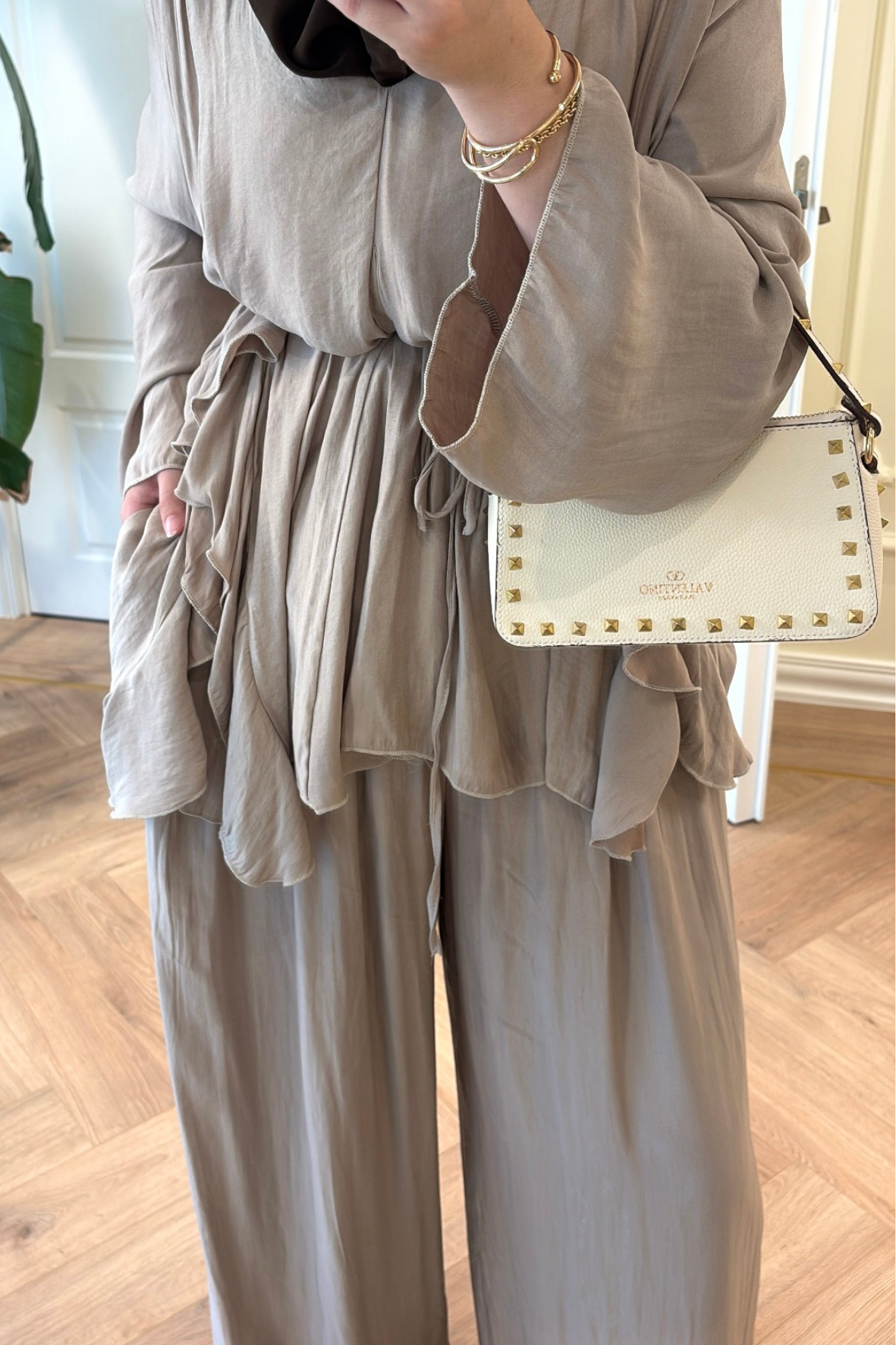 Batik Pantolonlu Takım-Vizon-5812