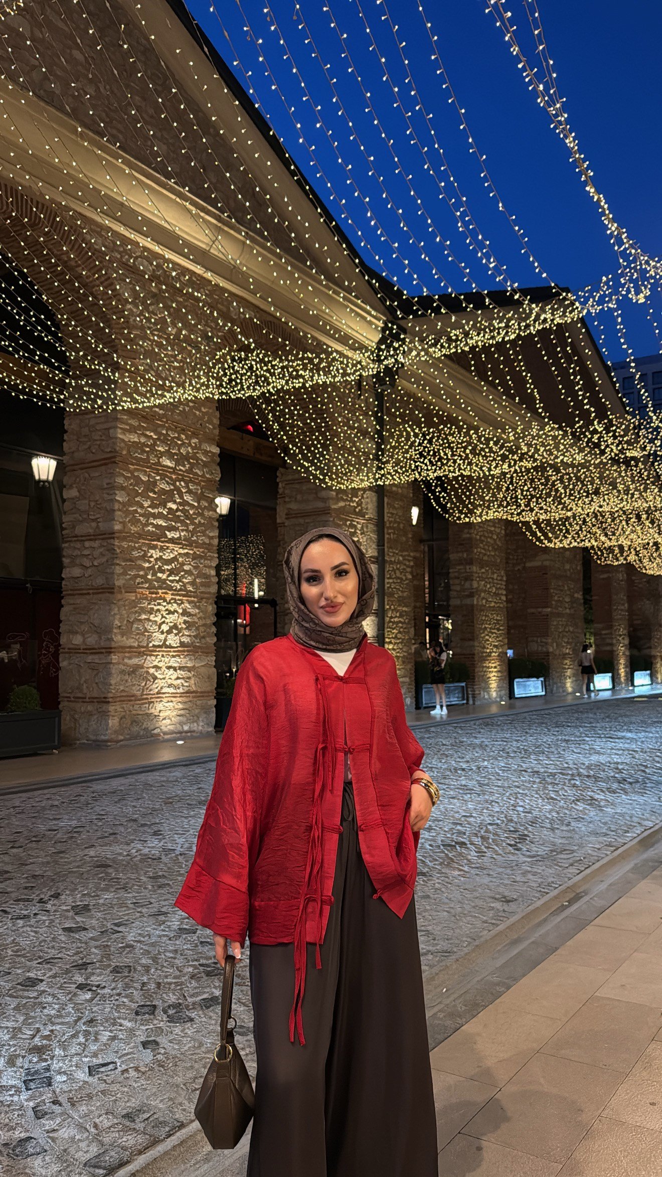 Begonya Çin Düğme Detaylı Gömlek - Kırmızı-7826