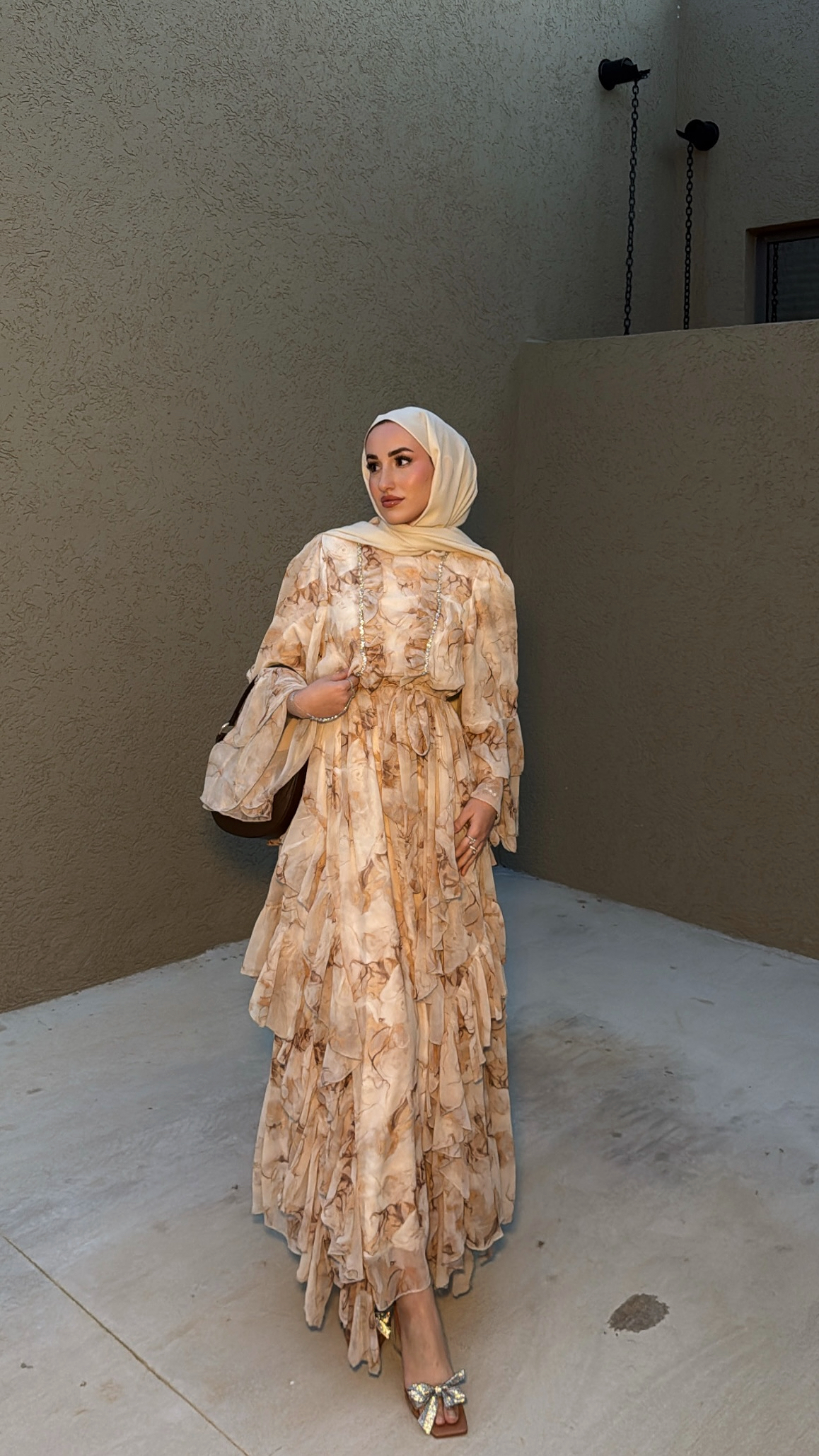 Biana Elbise - Bej-4397