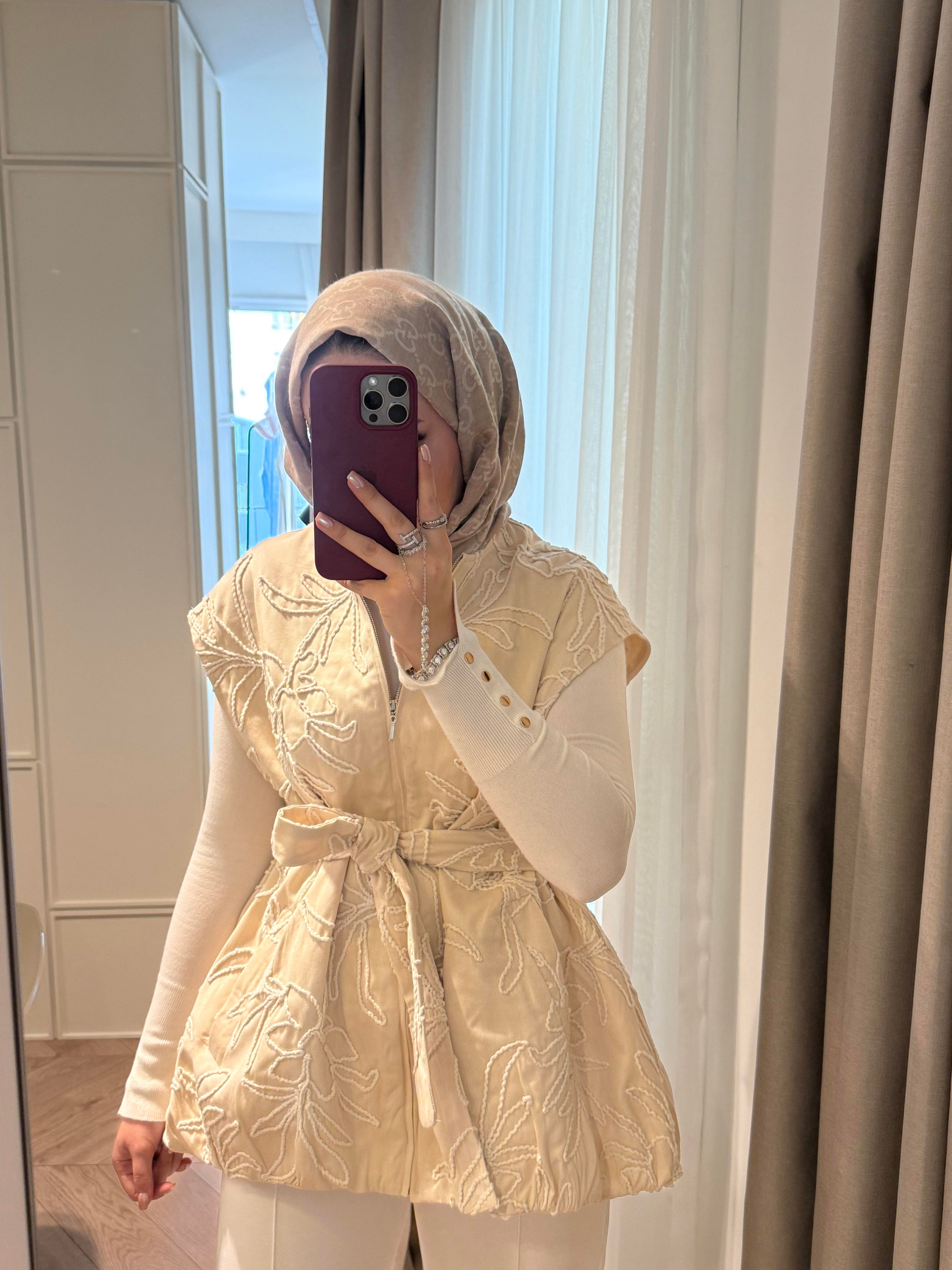 Biyeli Yelek-Bej-455