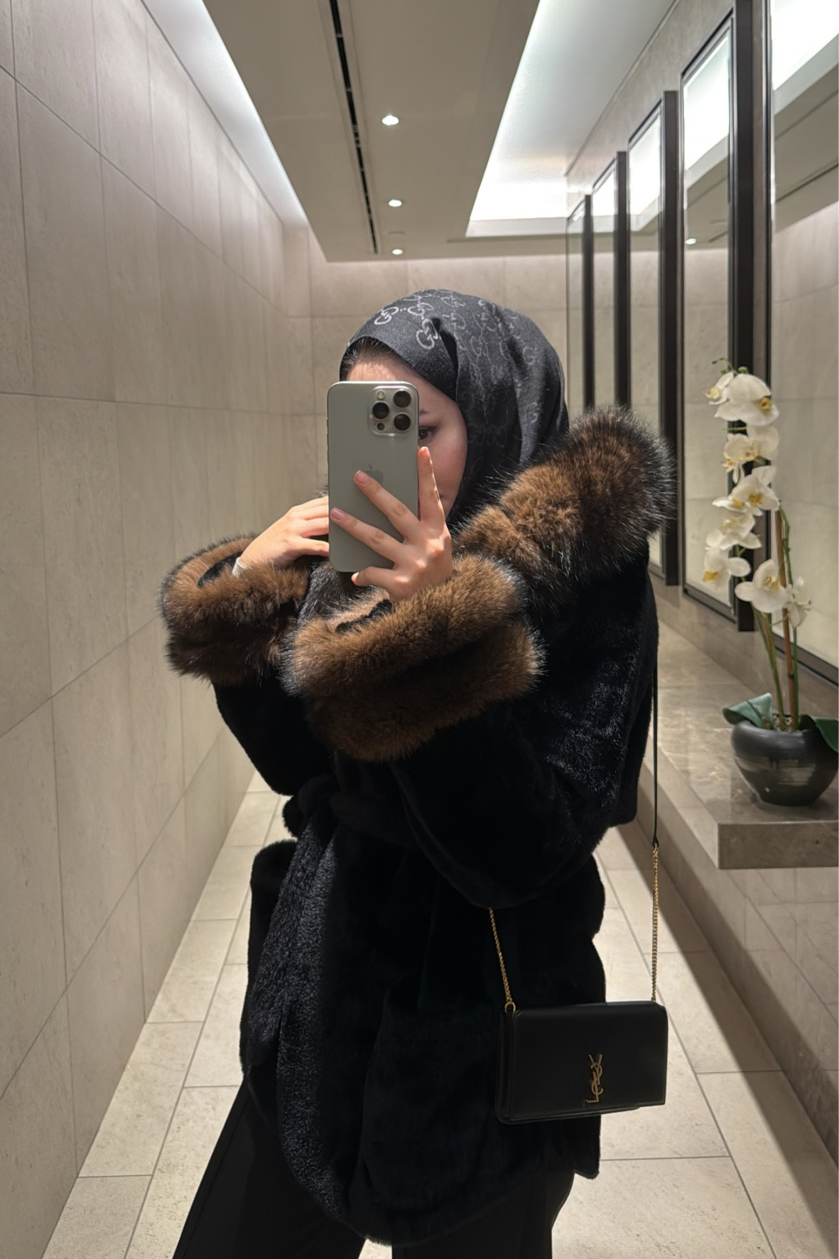 Çift Alpaka Alcantra Siyah Kapüşonlu Kürk-100