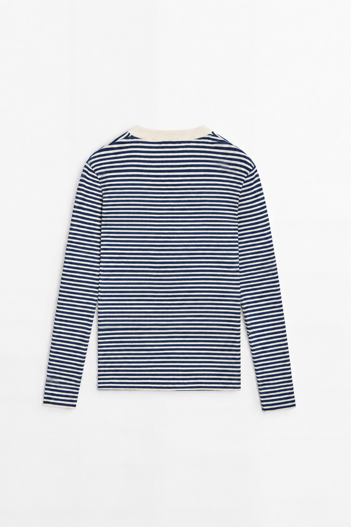 Çizgili Basic Marka Sweat -Lacivert-2144