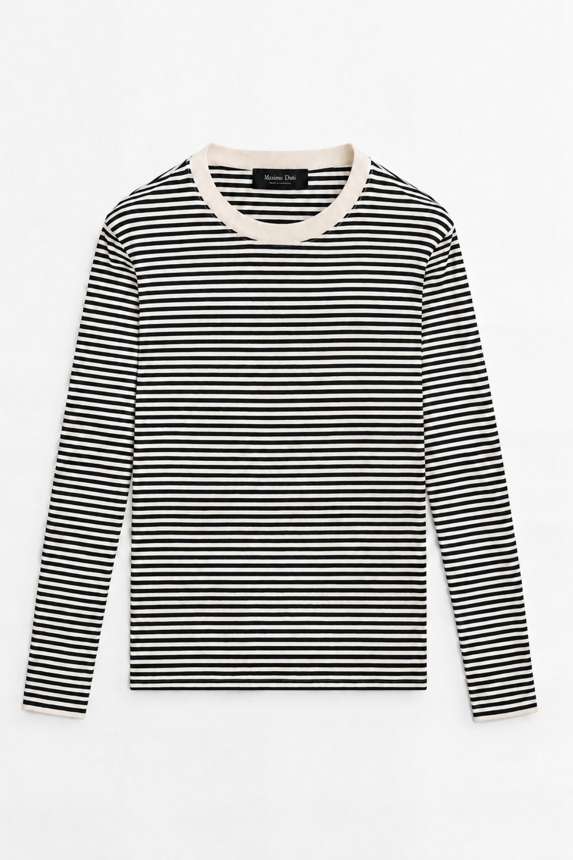 Çizgili Basic Marka Sweat -Siyah-2144