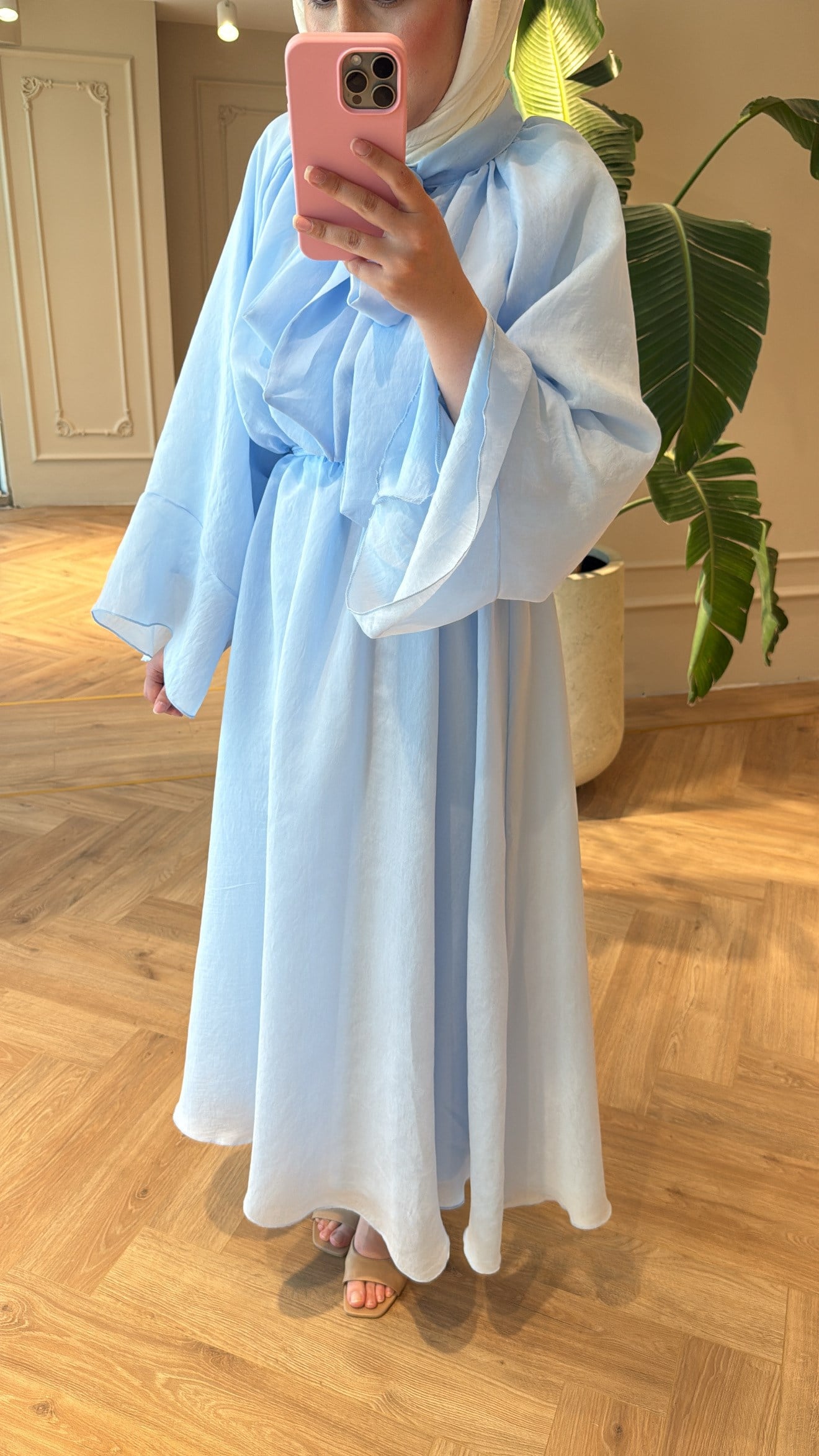 Dessy Volan Detay Elbise - Bebe Mavisi-3179