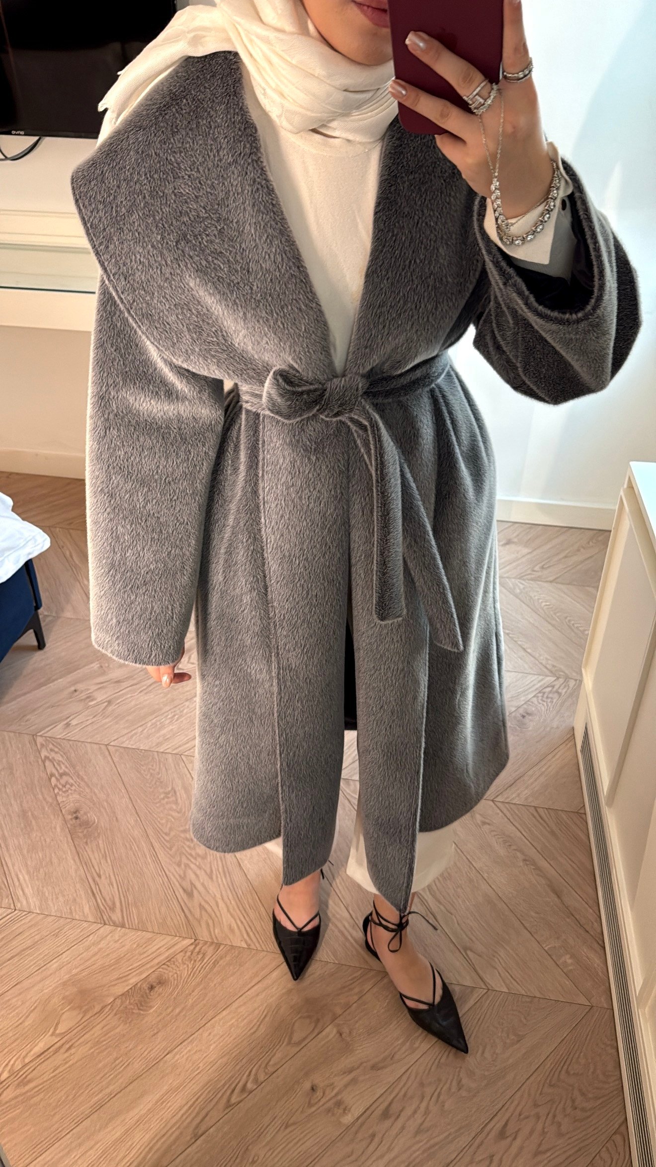 Elora Kaşe Kaban - Gri-7102
