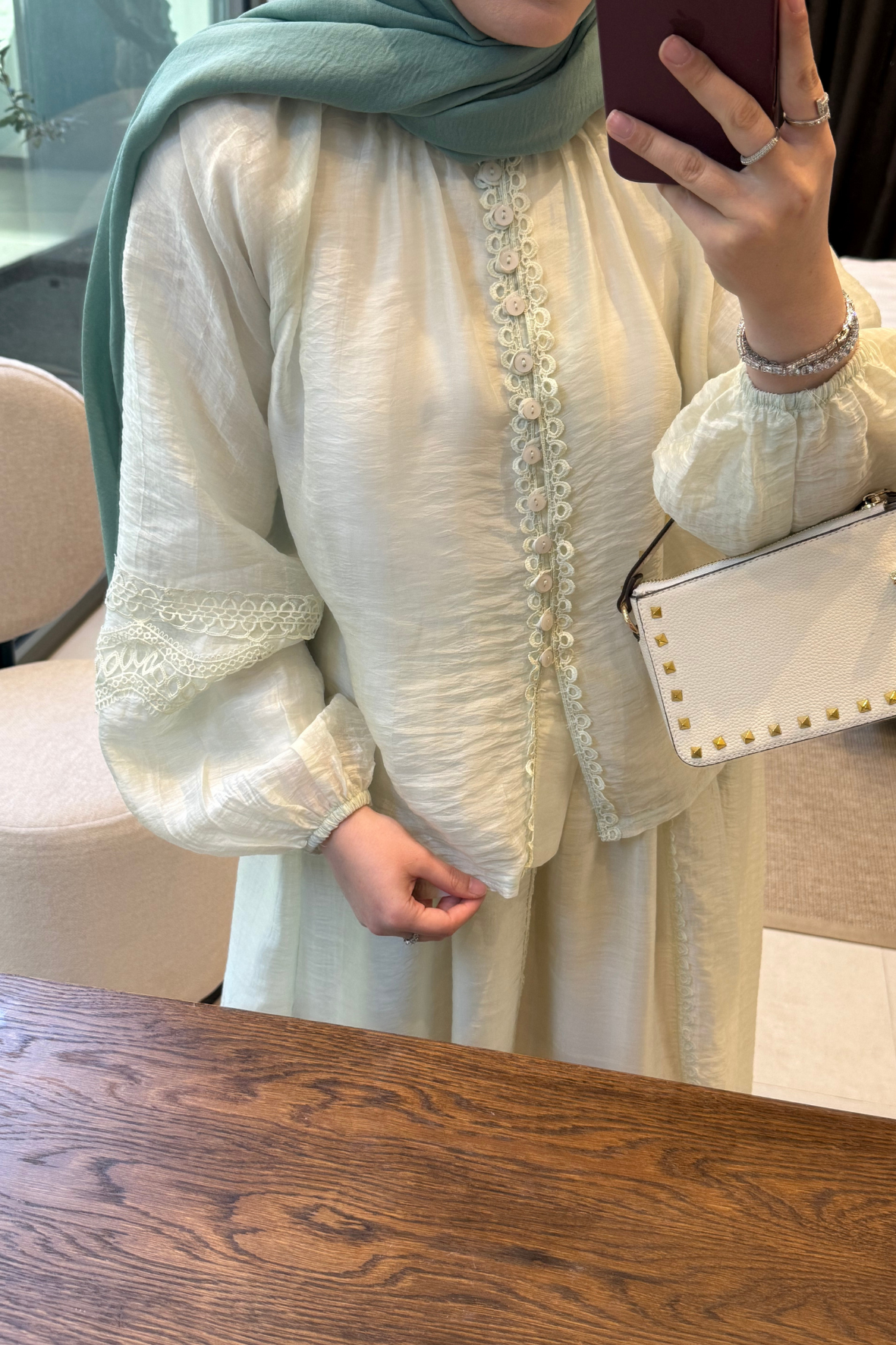 Flor Etekli Takım - Mint-5763