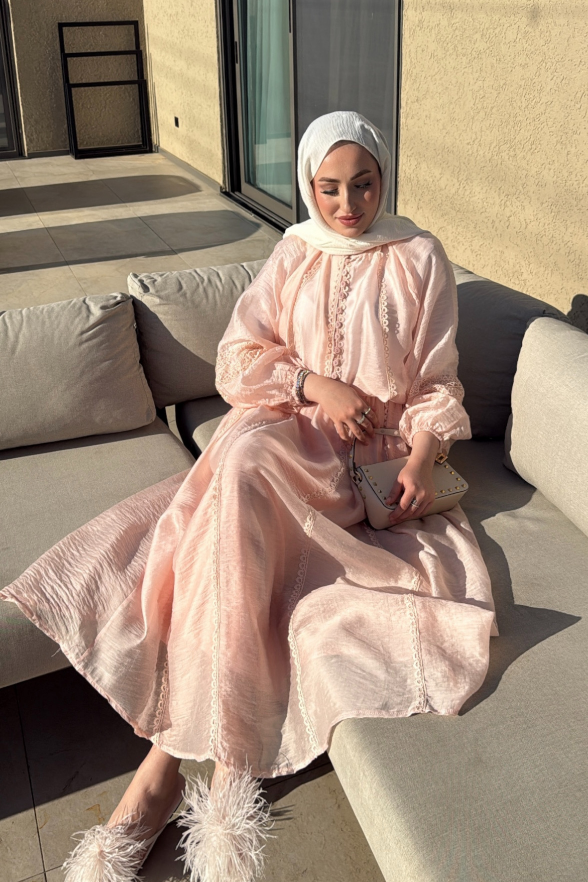 Flor Etekli Takım - Pembe-5763