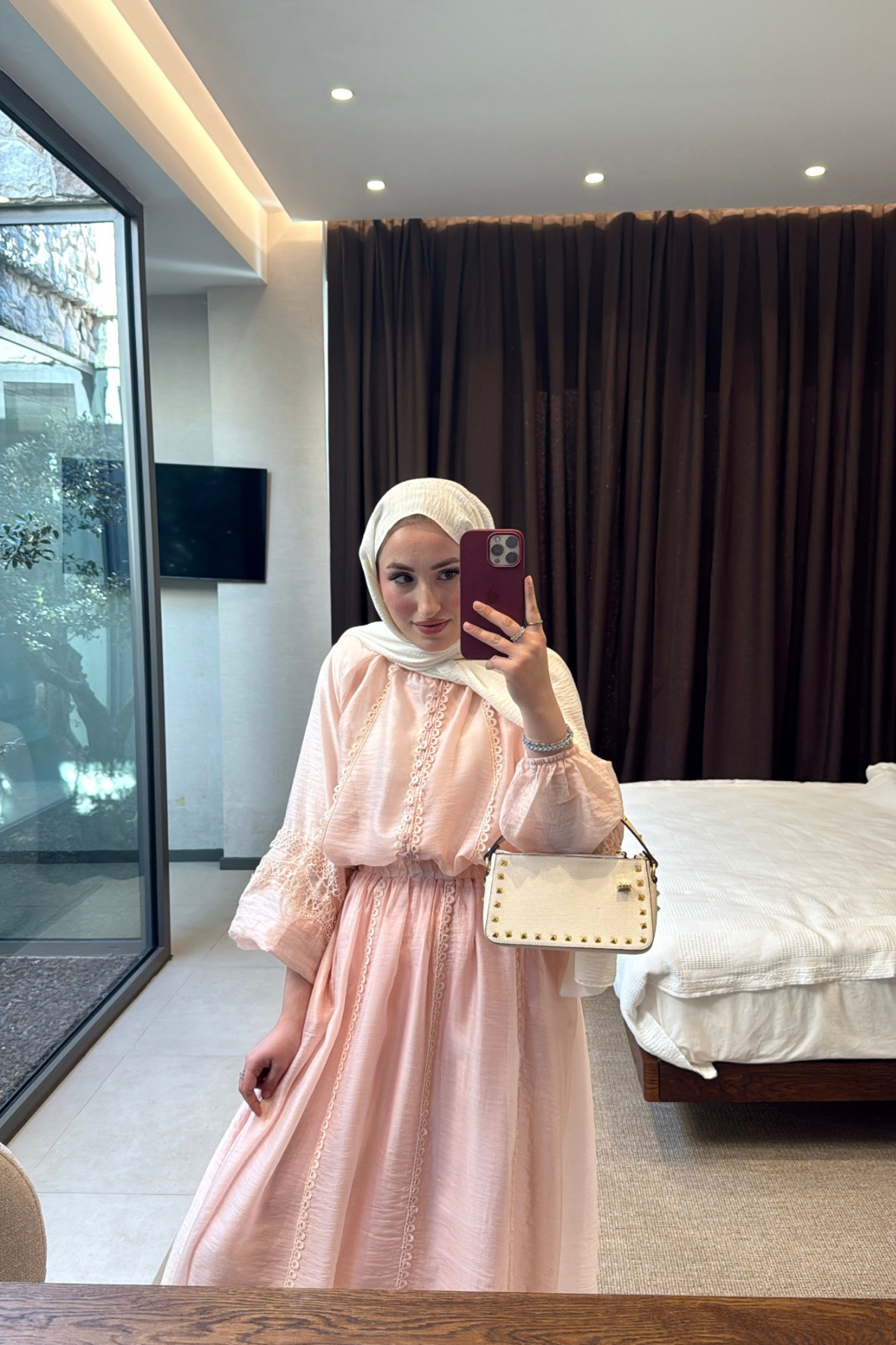 Flor Etekli Takım - Pembe-5763