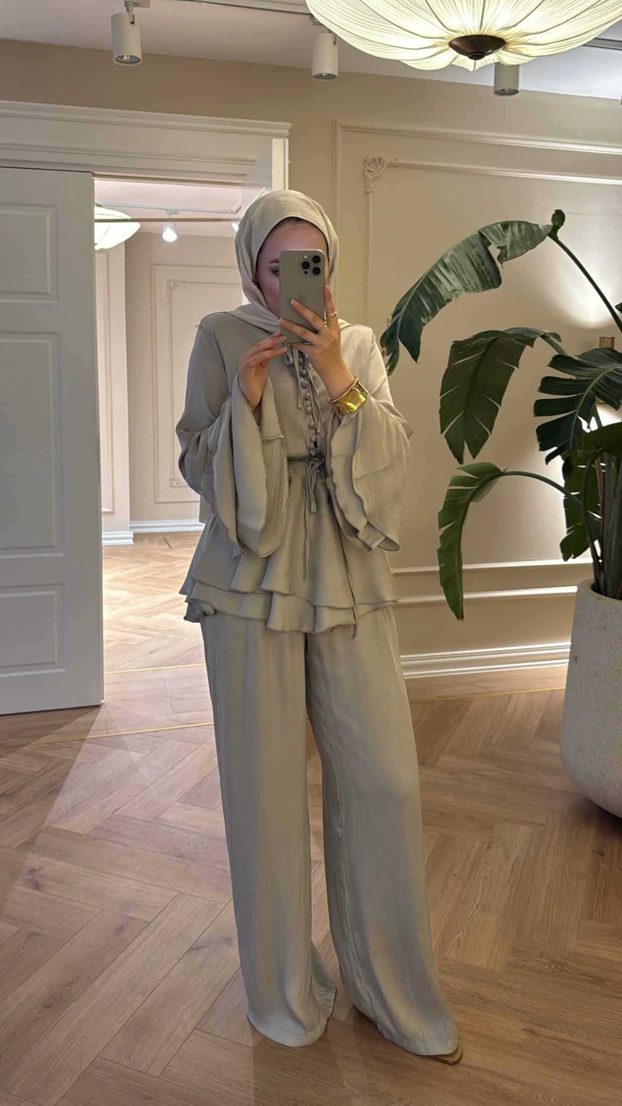 Flora Pantolonlu Takım Çağla-4444