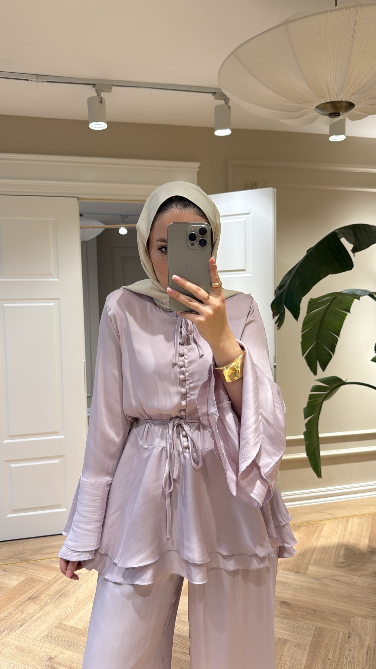 Flora Pantolonlu Takım Lila -4444