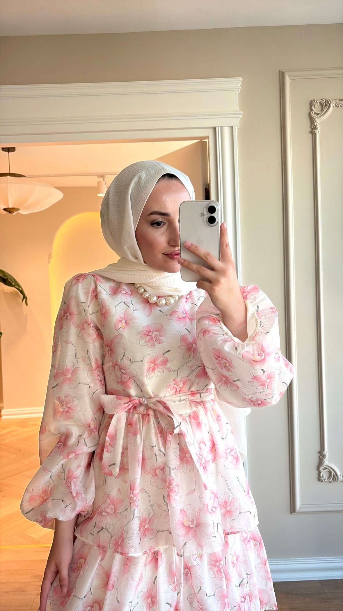 Frezya Kat Detaylı Elbise - Pembe-4371