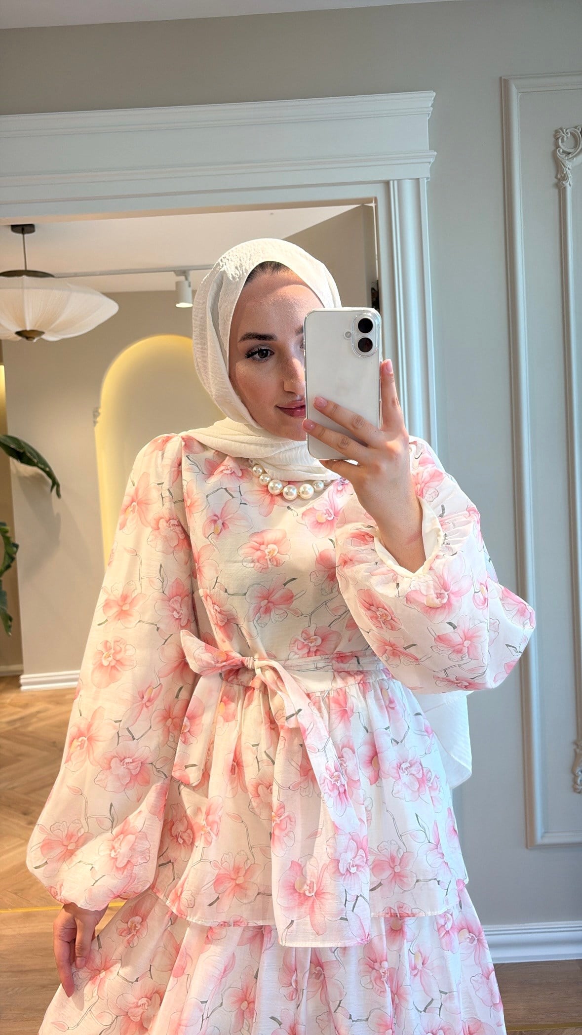 Frezya Kat Detaylı Elbise - Pembe-4371