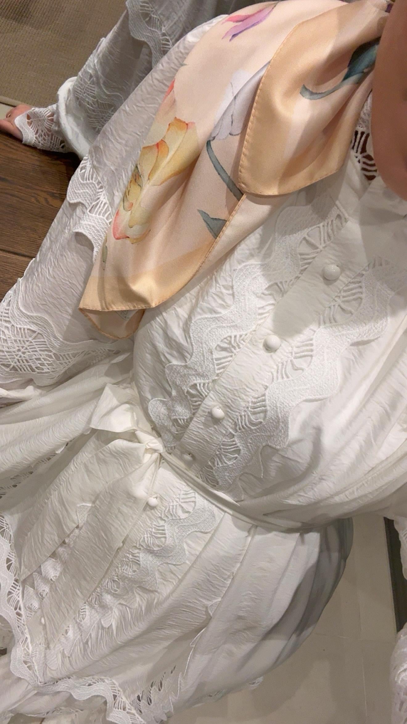 Dantelli Elbise - Ekru-8596