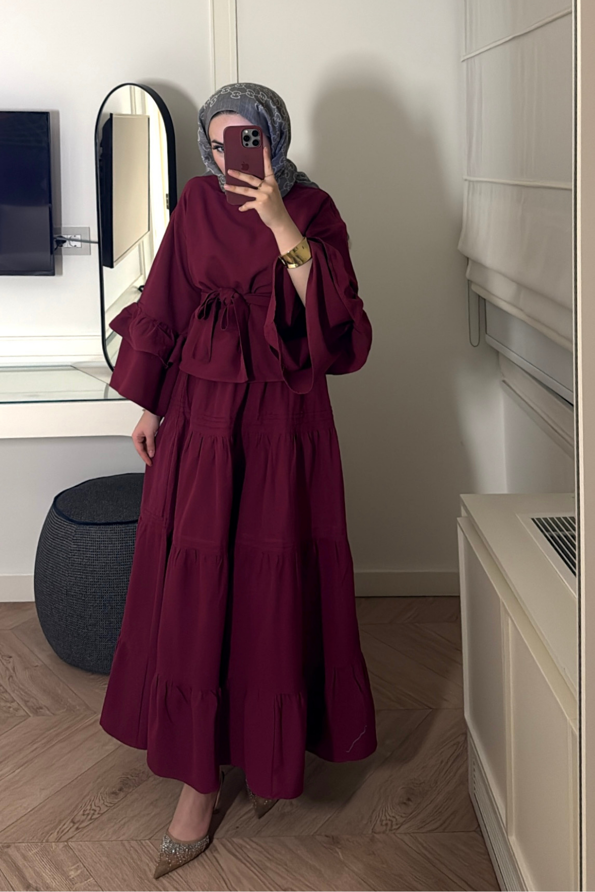 Kat Etekli Takım -Bordo-37299