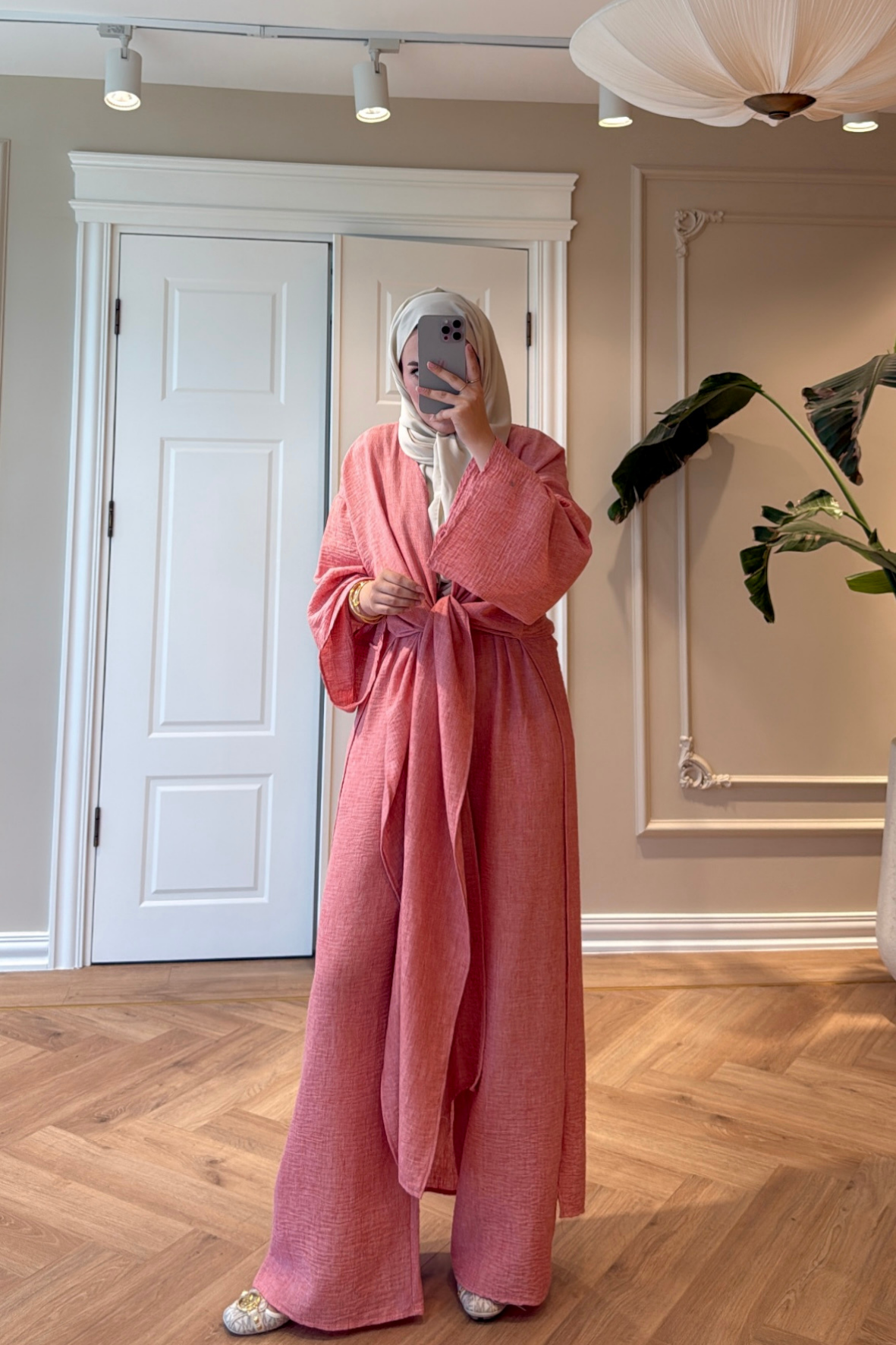 Keten Kimono Takım - Narçiçeği-5719
