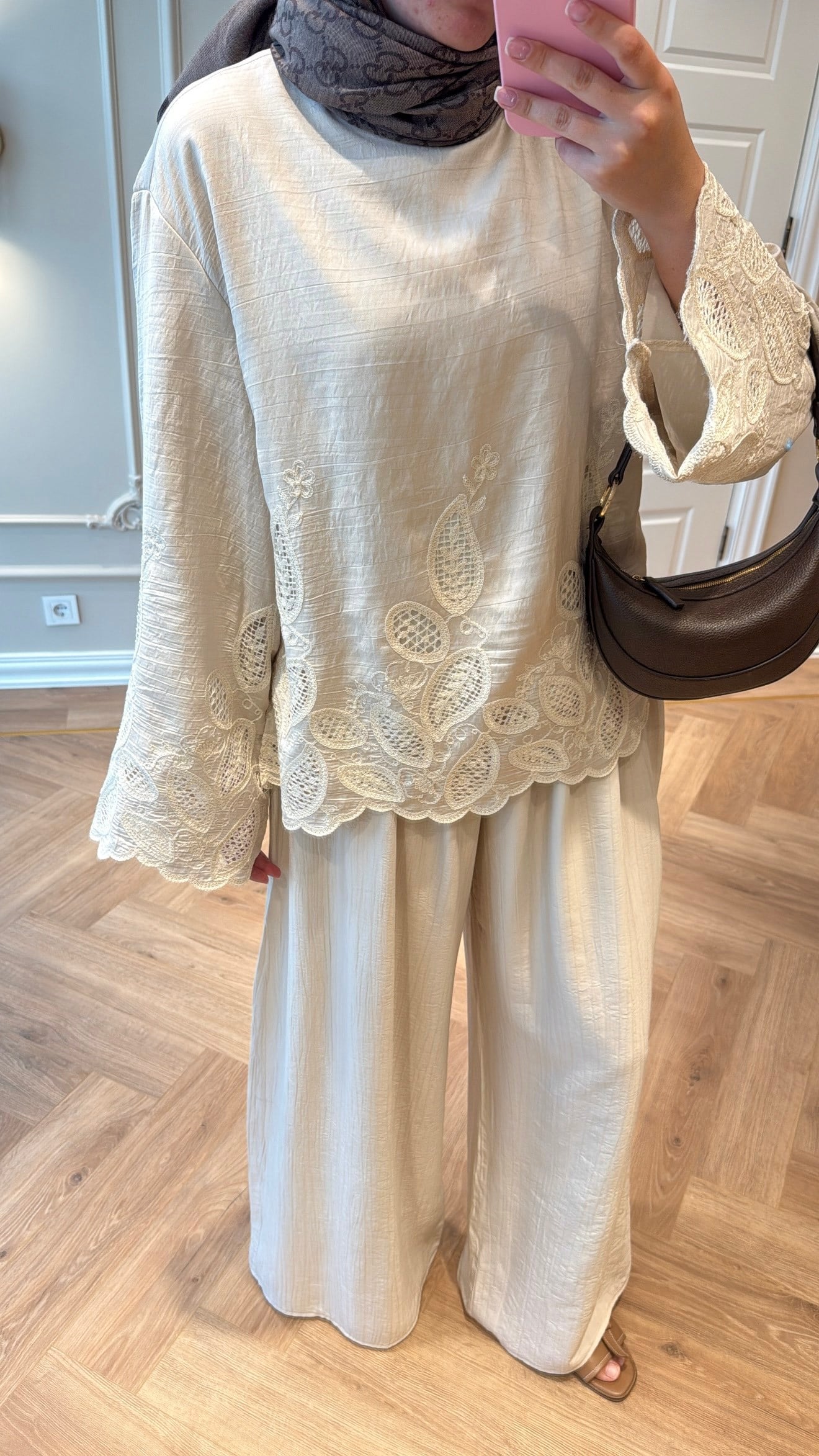 Lavella Pantolonlu Takım - Bej -5183