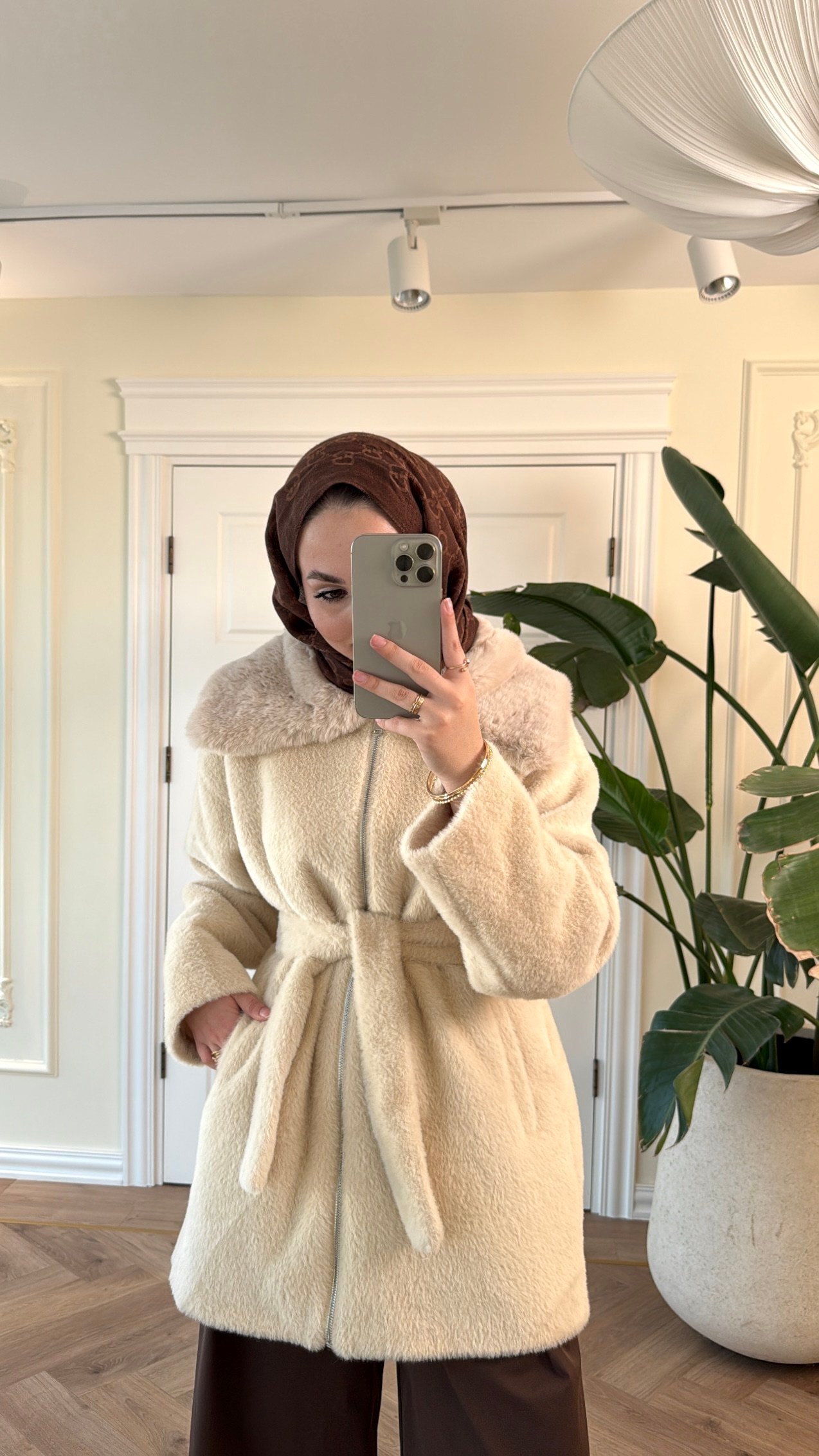 Lendi Kürklü Angora Mont -Bej-2330